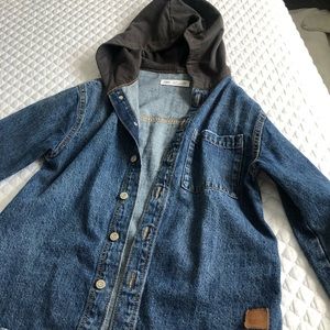 Boys denim shirt with a hood